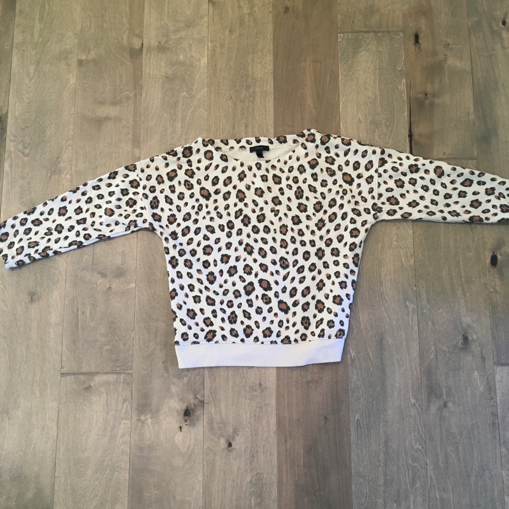 J Crew Leopard Print Boatneck Sweatshirt